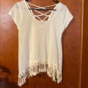 Criss Cross Fringe Top